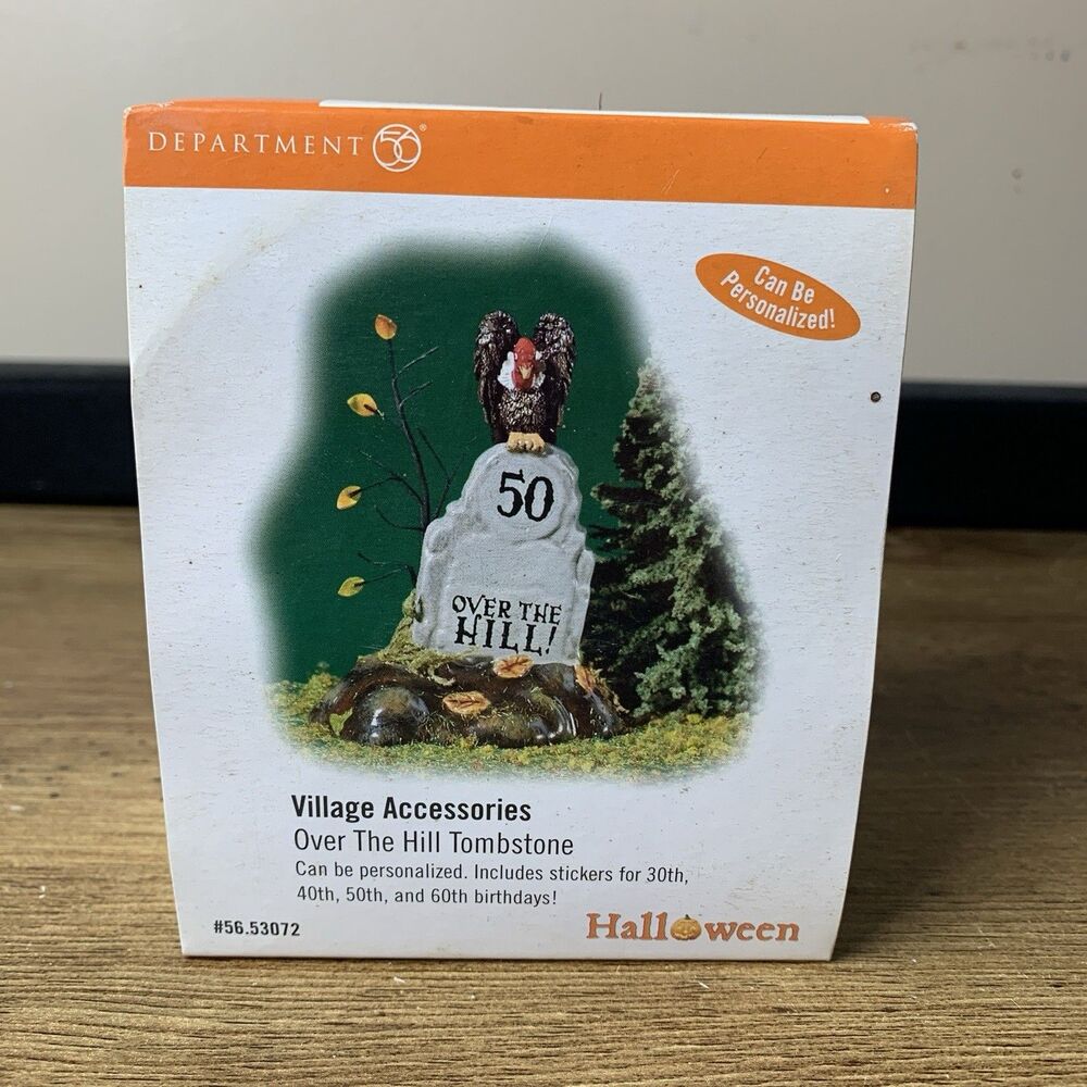Department 56 Halloween Series Over The Hill Tombstone Birthday
